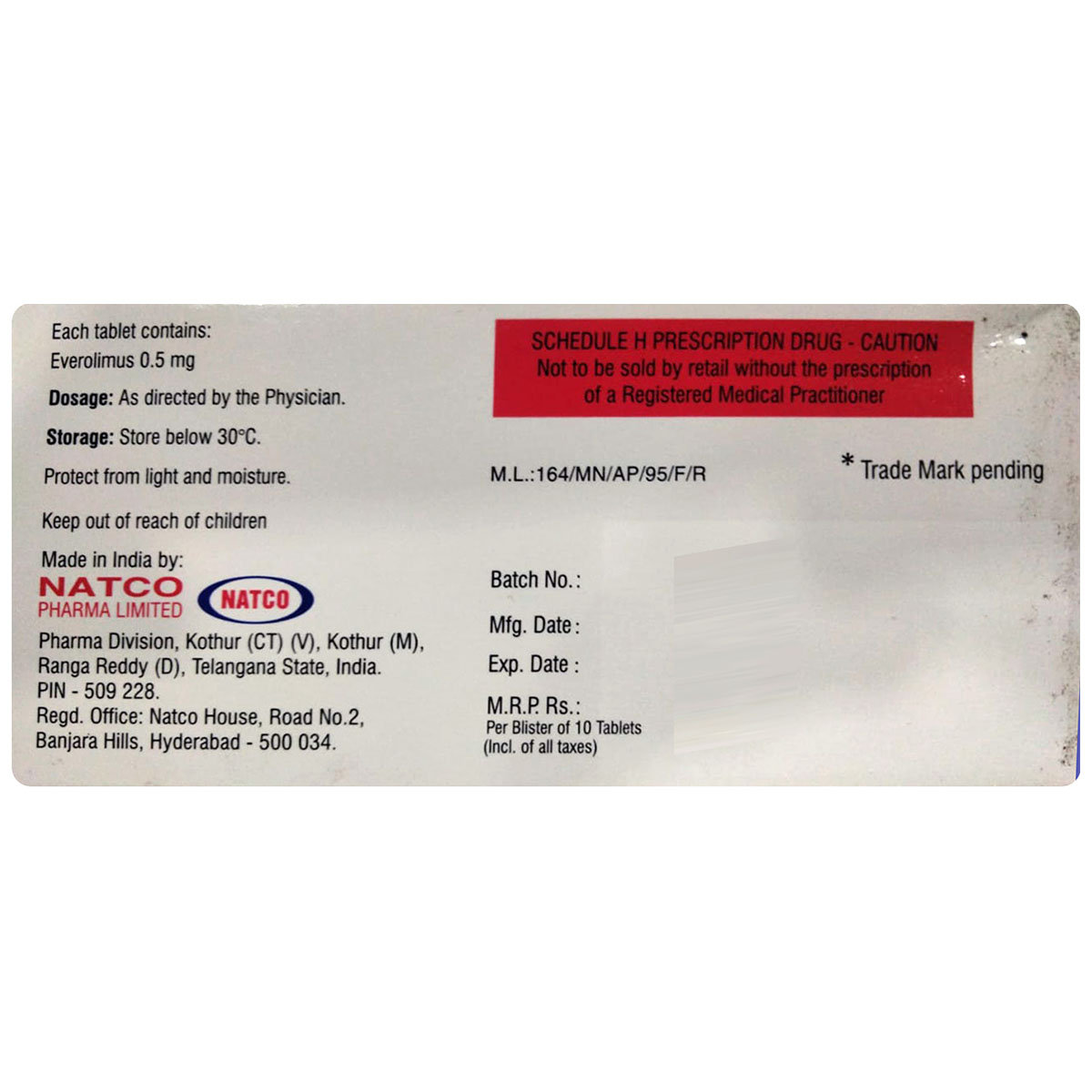 Natlimus 0.5 mg Tablet 10's, Pack of 10 TABLETS Natlimus 0.5 mg Tablet 10's, Pack of 10 TABLETS