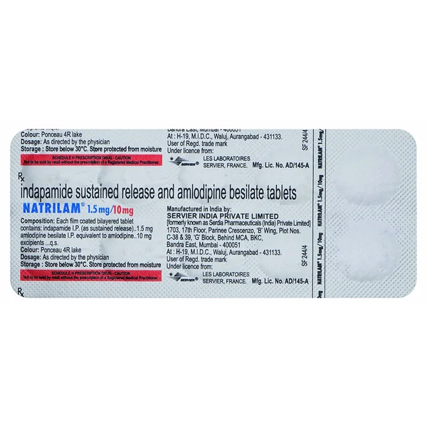 Natrilam 1.5/10 mg Tablet 10's, Pack of 10 TABLETS