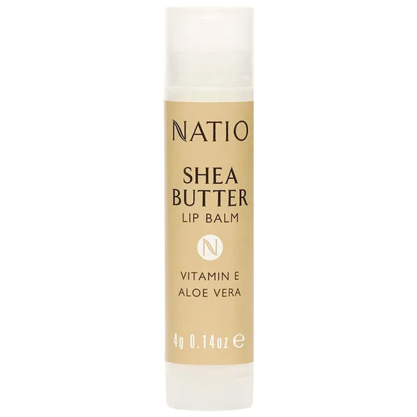 Natio Shea Butter Vitamin-E Aloe Vera Lip Balm, 4 gm