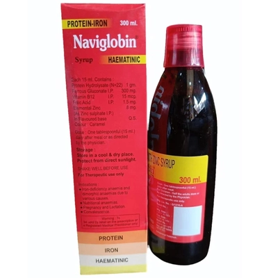 Naviglobin Sugar Free Syrup 300 ml, Pack of 1