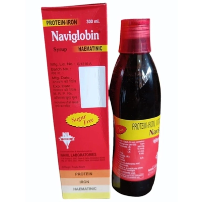 Naviglobin Sugar Free Syrup 300 ml, Pack of 1