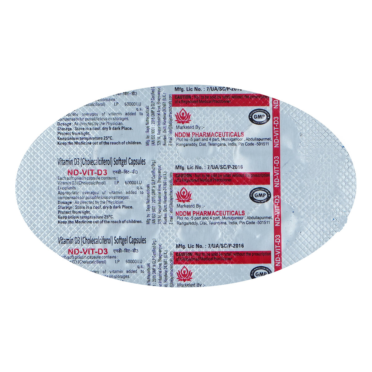 ND-Vit-D3 60K Softgel Capsules 4'S, Pack of 4 ND-Vit-D3 60K Softgel Capsules 4'S, Pack of 4