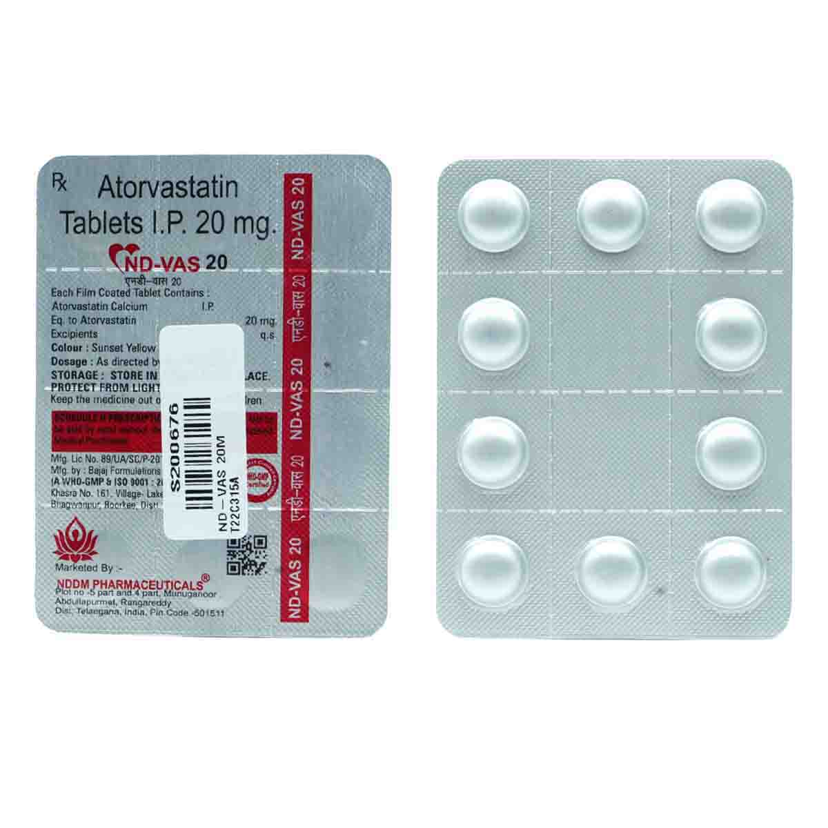 Nd-Vas 20 Tablet 10's, Pack of 10 TabletS Nd-Vas 20 Tablet 10's, Pack of 10 TabletS