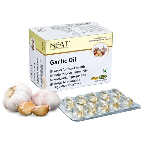 Neat Garlic Oil Veg Softgels Capsules, 10 Count