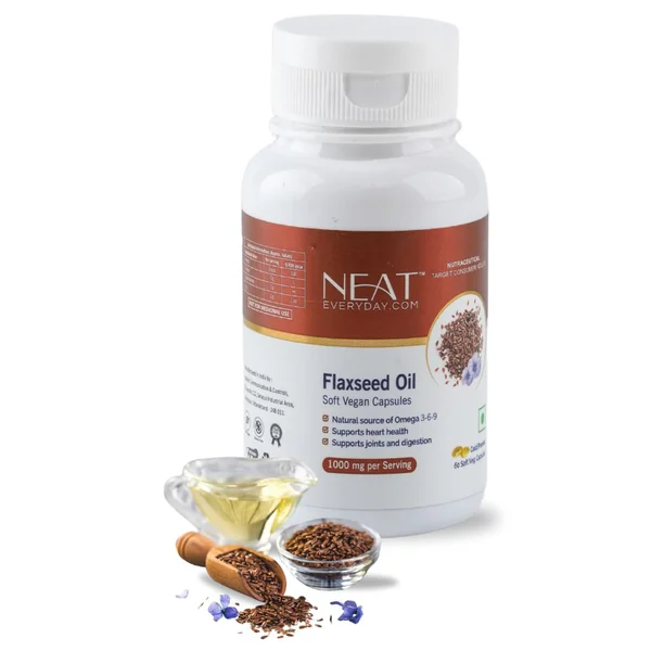 Neat Flaxseed Oil Soft Vegan Capsules, 60 Count