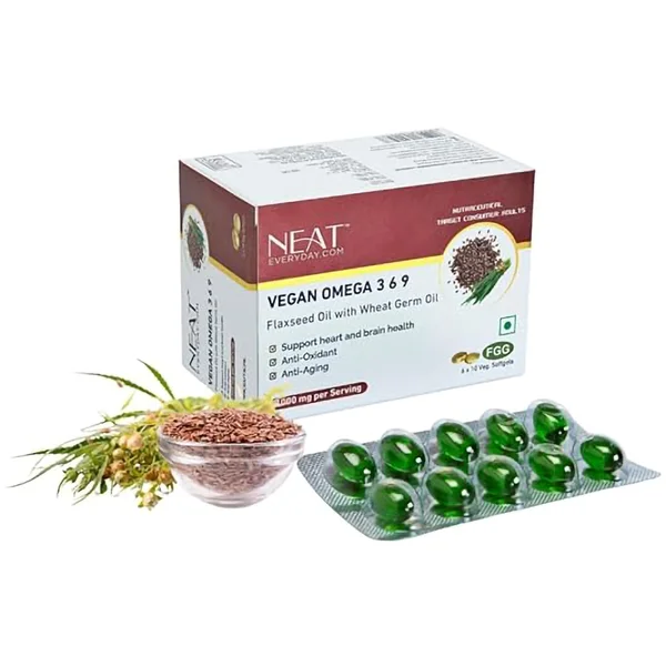 Neat Vegan Omega 369 Soft Veg Capsules,10 Count
