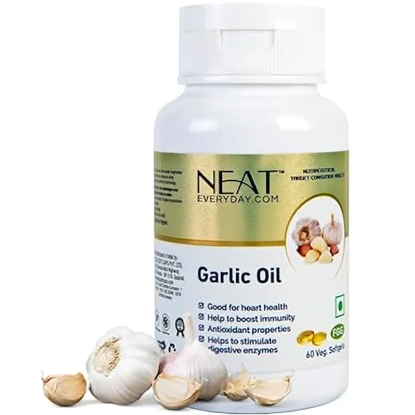 Neat Garlic Oil Veg Softgels Capsules, 60 Count