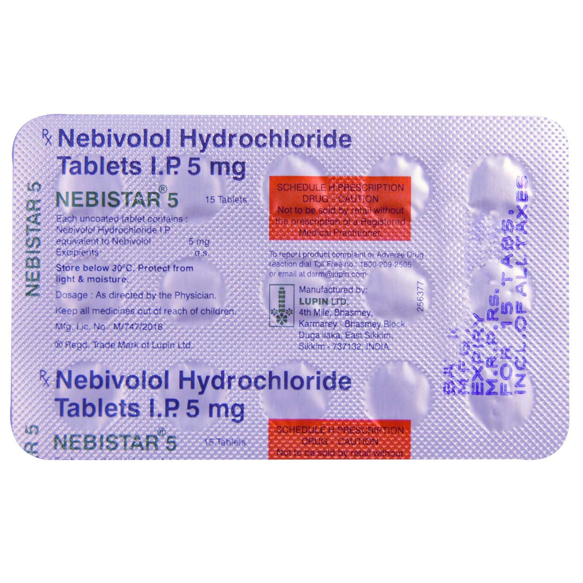 Nebistar 5 Tablet 15's, Pack of 15 TABLETS Nebistar 5 Tablet 15's, Pack of 15 TABLETS