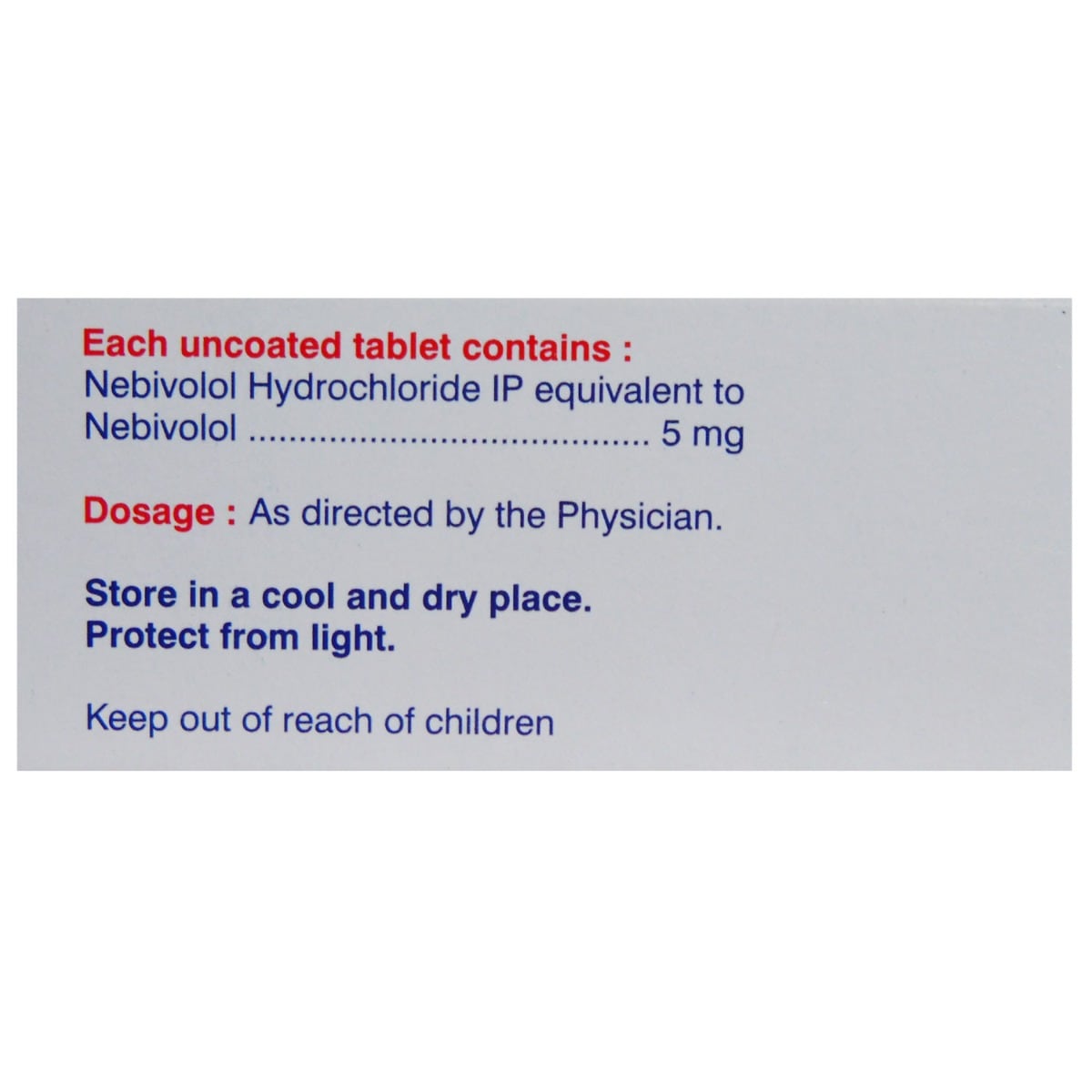 Nebicip 5 Tablet 10's, Pack of 10 TABLETS Nebicip 5 Tablet 10's, Pack of 10 TABLETS