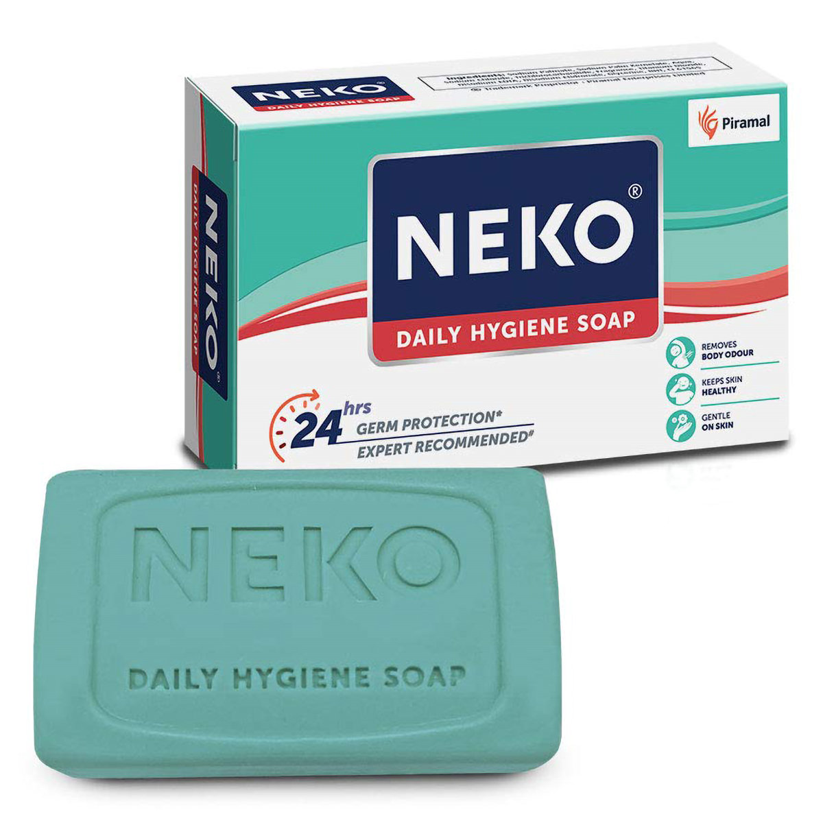 Neko Daily Hygiene Soap 100 gm | 24Hrs Germ Protection | Removes Body Odour | For Healthy Skin, Pack of 1 Neko Daily Hygiene Soap 100 gm | 24Hrs Germ Protection | Removes Body Odour | For Healthy Skin, Pack of 1
