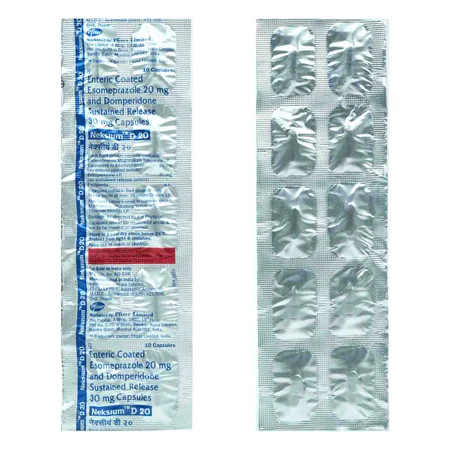Neksium D 20 mg Capsule 10's