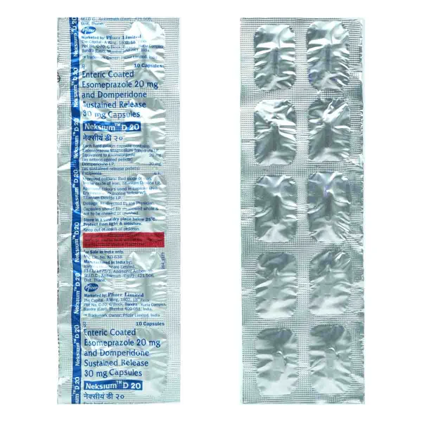 Neksium D 20 mg Capsule 10's, Pack of 10 CAPSULES