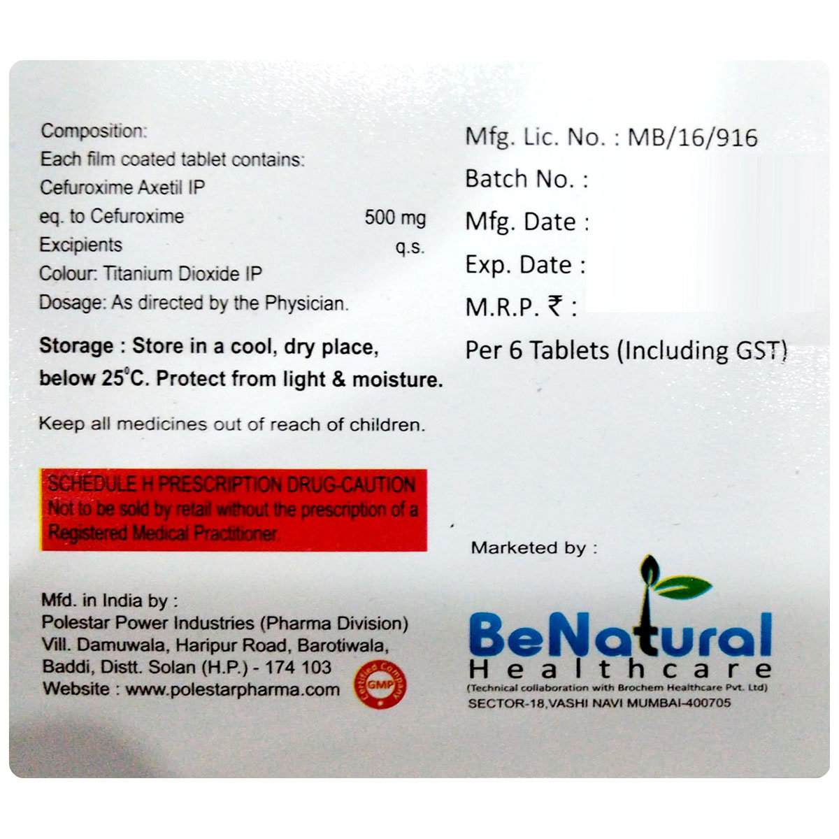 Nemocef-500 Tablet 6's, Pack of 6 TABLETS Nemocef-500 Tablet 6's, Pack of 6 TABLETS