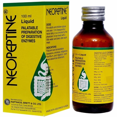 Neopeptine Liquid 100 ml, Pack of 1 ORAL LIQUID