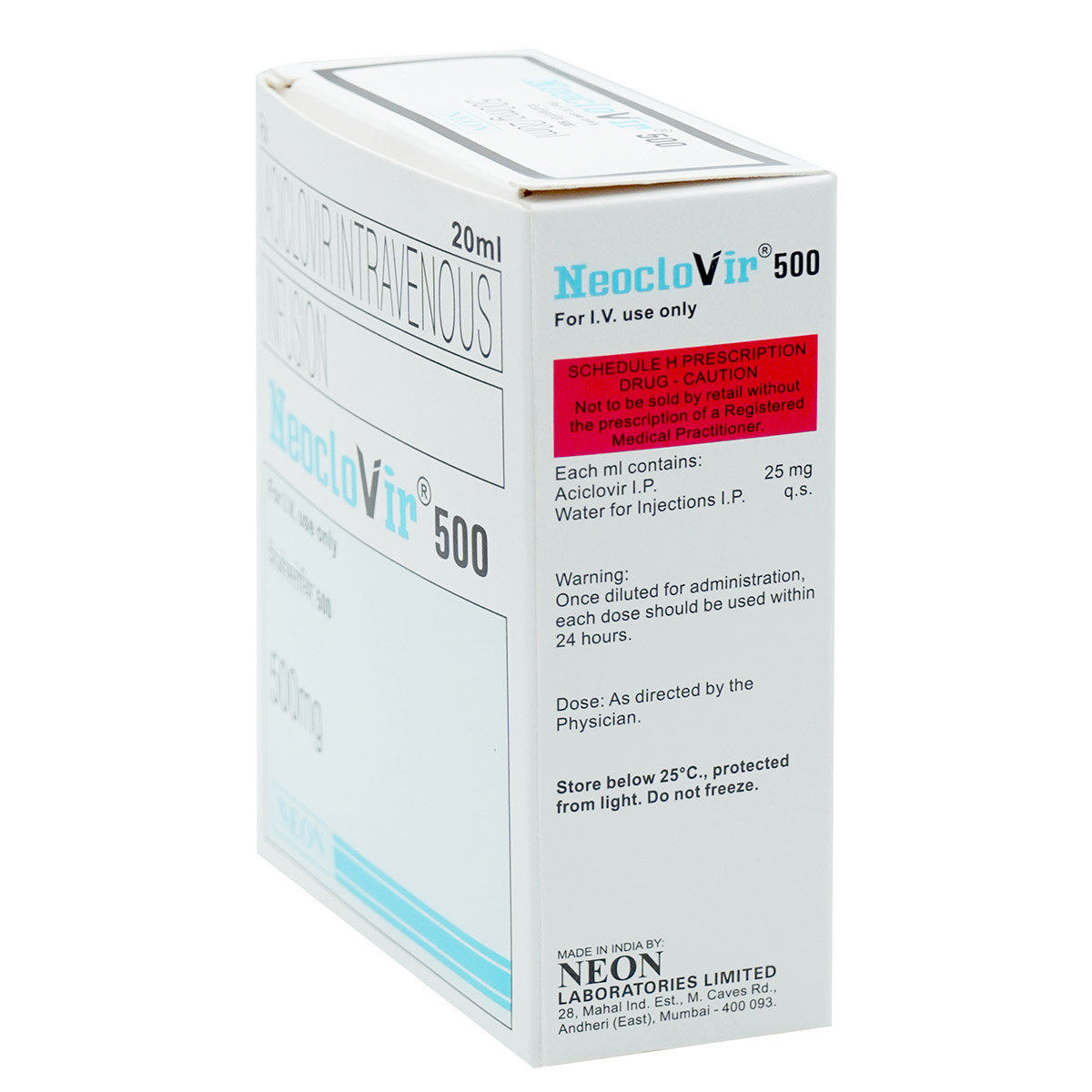 Neoclovir 500 mg Injection 1's, Pack of 1 Injection Neoclovir 500 mg Injection 1's, Pack of 1 Injection
