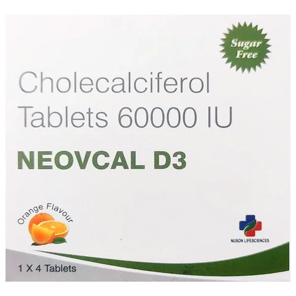 Neovcal D3 Sugar Free Orange Flavour Tablet 4's
