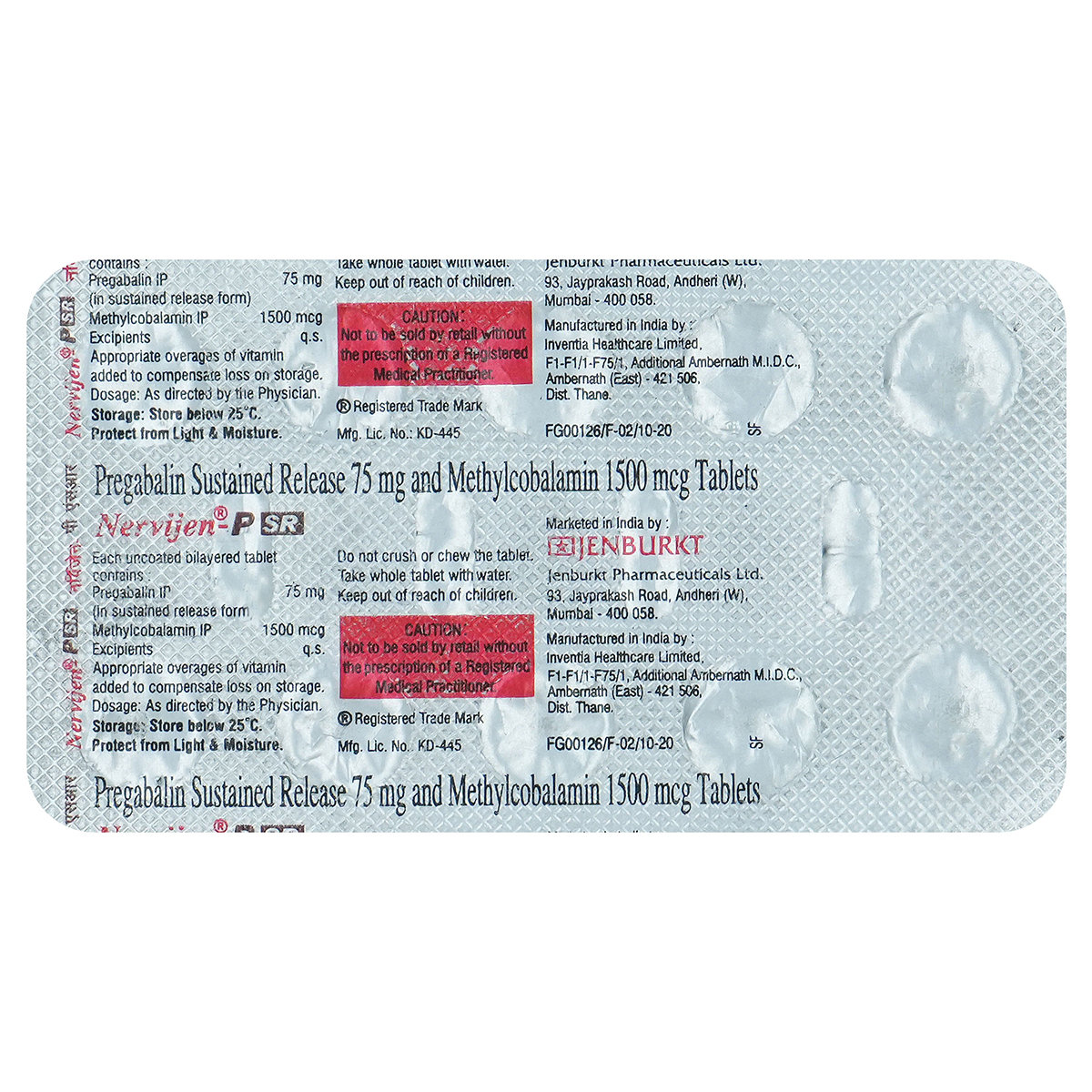Nervijen-P Sr Tablet 10's, Pack of 10 TabletS Nervijen-P Sr Tablet 10's, Pack of 10 TabletS