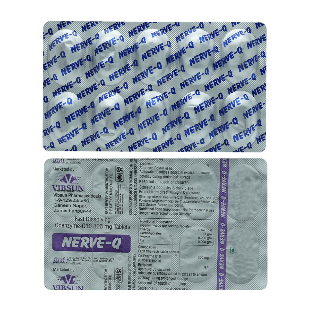 Nerve-Q Tablet 10's, Pack of 10 TABLETS Nerve-Q Tablet 10's, Pack of 10 TABLETS