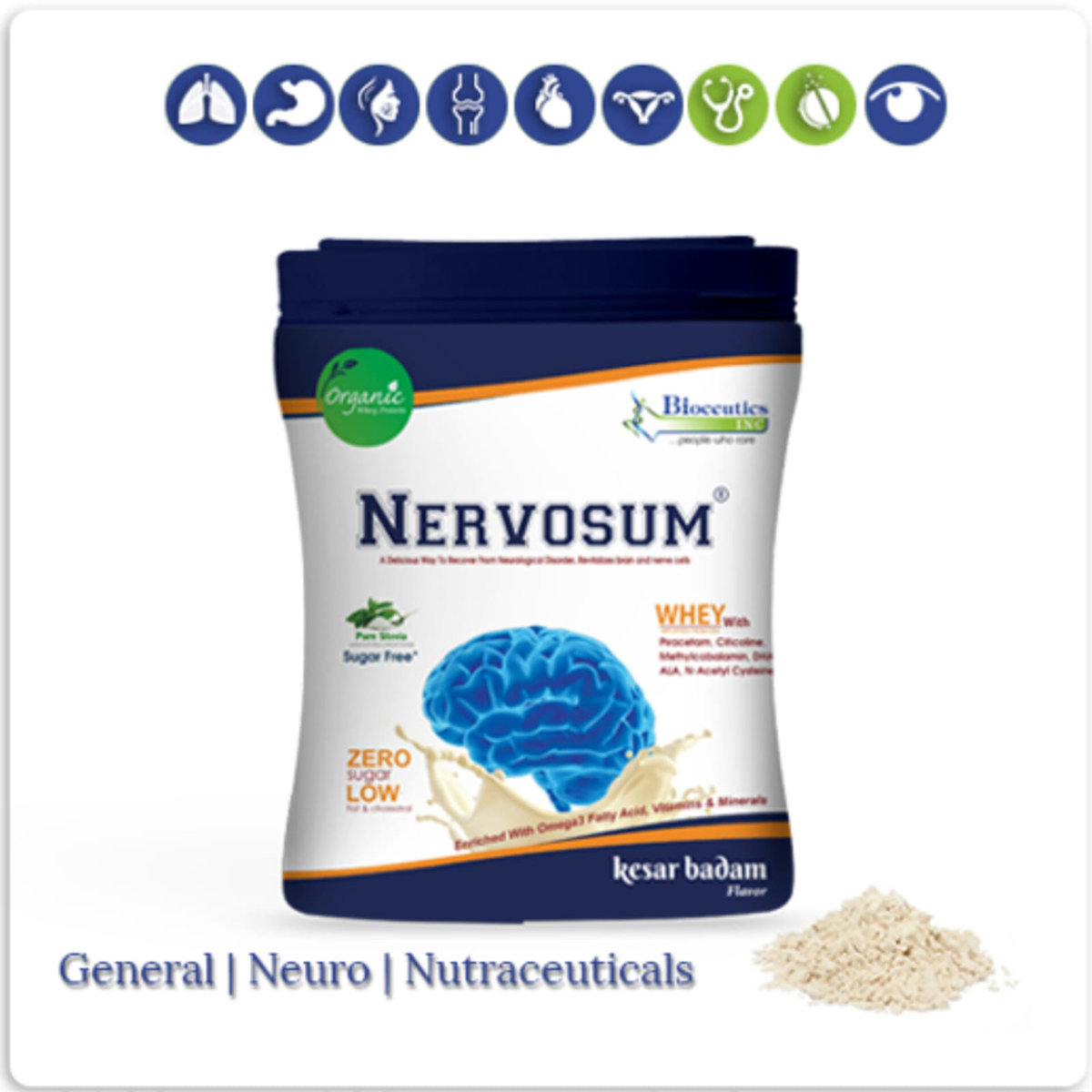 Nervosum Sugar Free Kesar Badam Powder 200 gm, Pack of 1 Nervosum Sugar Free Kesar Badam Powder 200 gm, Pack of 1