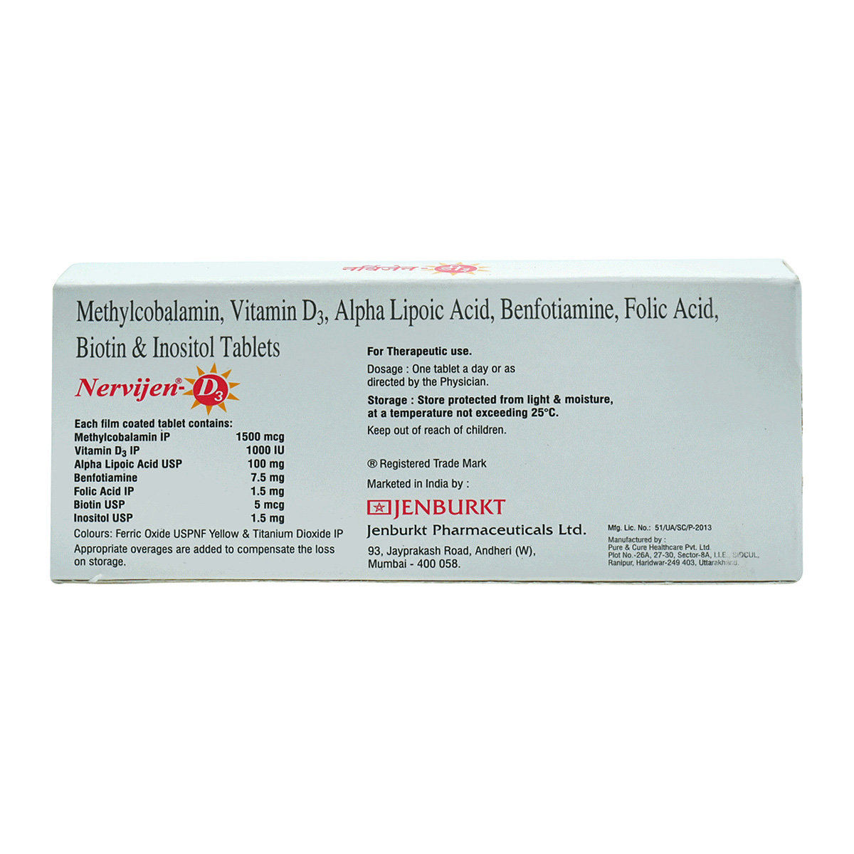 Nervijen D3 Tablet 10's, Pack of 10 Nervijen D3 Tablet 10's, Pack of 10