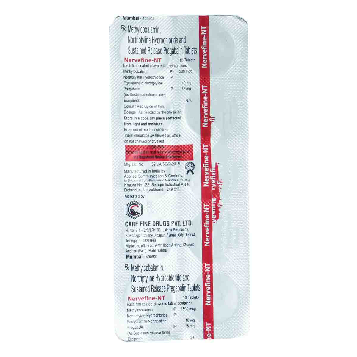 Nervefine-NT Tablet 10's, Pack of 10 TabletS Nervefine-NT Tablet 10's, Pack of 10 TabletS