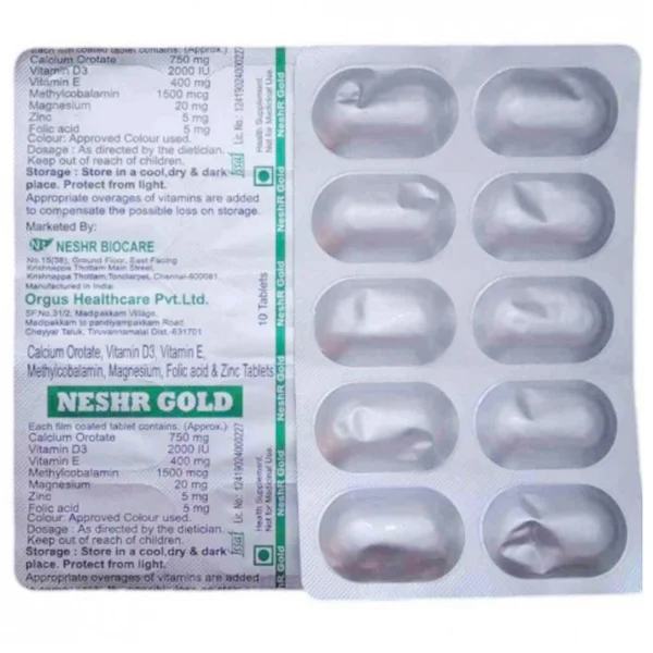 Neshr Gold Tablet 10's, Pack of 10