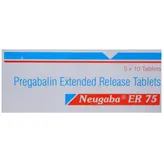 Neugaba ER 75 Tablet 10's, Pack of 10 TabletS