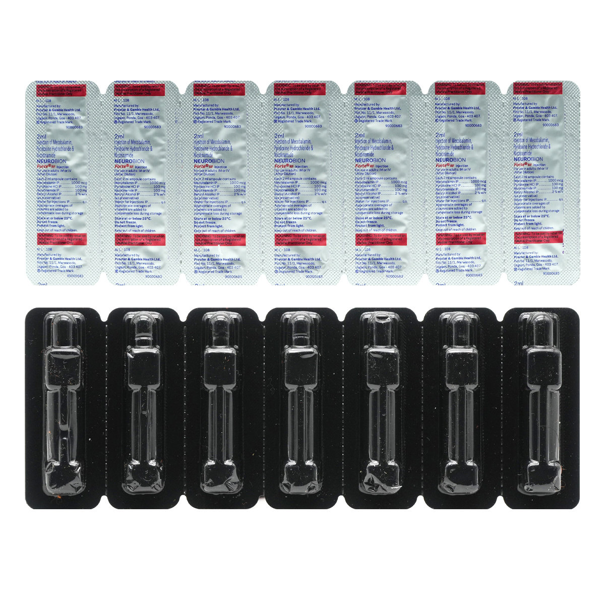 Neurobion Forte RF Injection 7 x 2 ml, Pack of 7 INJECTIONS Neurobion Forte RF Injection 7 x 2 ml, Pack of 7 INJECTIONS