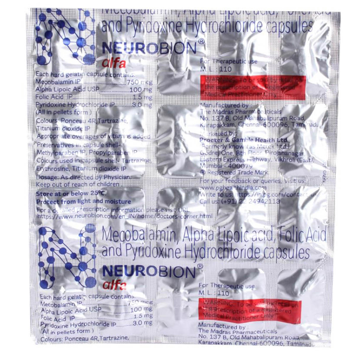 Neurobion Alfa Capsules 20's, Pack of 20 CapsuleS Neurobion Alfa Capsules 20's, Pack of 20 CapsuleS