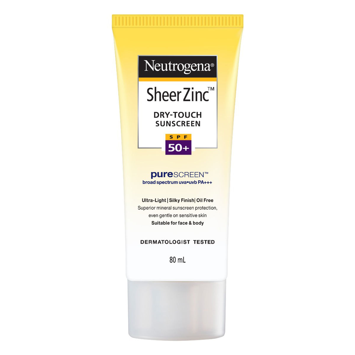 Buy Neutrogena Sheer Zinc Dry-Touch Sunscreen SPF 50+, 80 ml Online