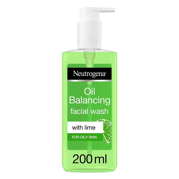Neutrogena Oil Balancing Facial Wash 200 ml | With Lime | Tightens Pores | Cleanses Excess Oil | Mattifies Skin| For Oily Skin, Pack of 1