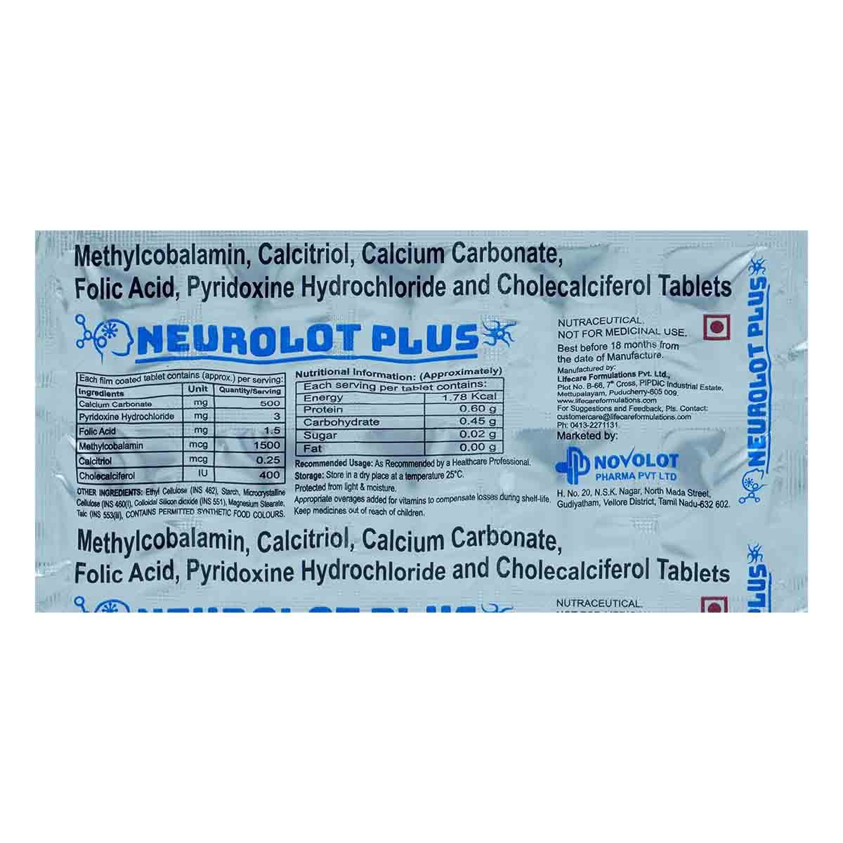 Buy Neurolot Plus Tablet 10's Online