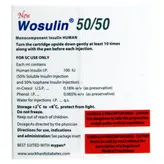 New Wosulin 50/50 100Iu Injection 3 ml , Pack of 3 InjectionS