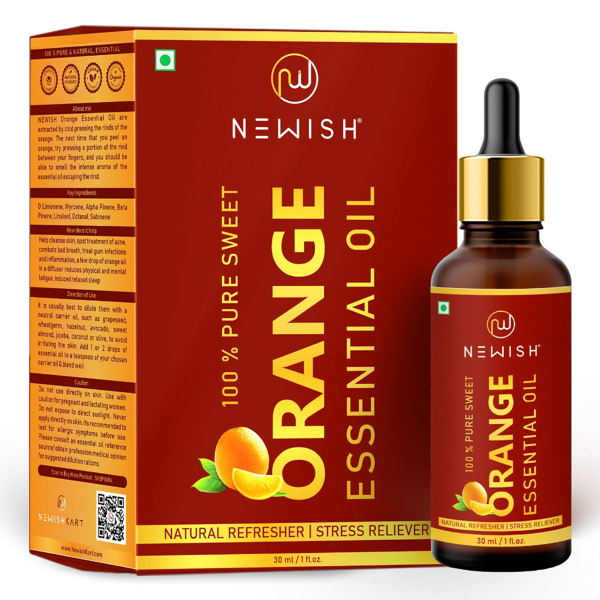 Buy Newish Sweet Orange 100% Pure Essential Oil, 30 ml Online