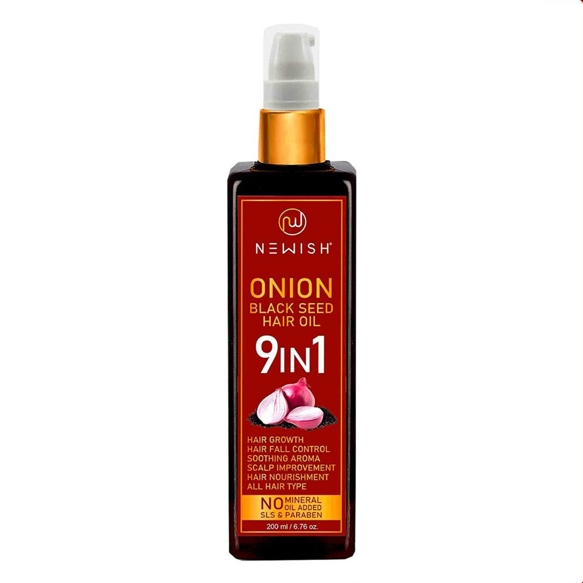 Newish 9 in 1 Onion Black Seed Hair Oil, 200 ml, Pack of 1 Newish 9 in 1 Onion Black Seed Hair Oil, 200 ml, Pack of 1