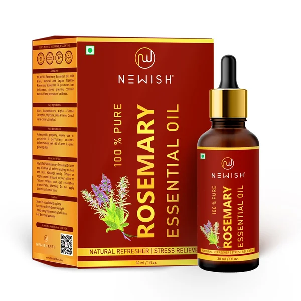 Newish 100% Pure Rosemary Essential Oil, 30 ml, Pack of 1