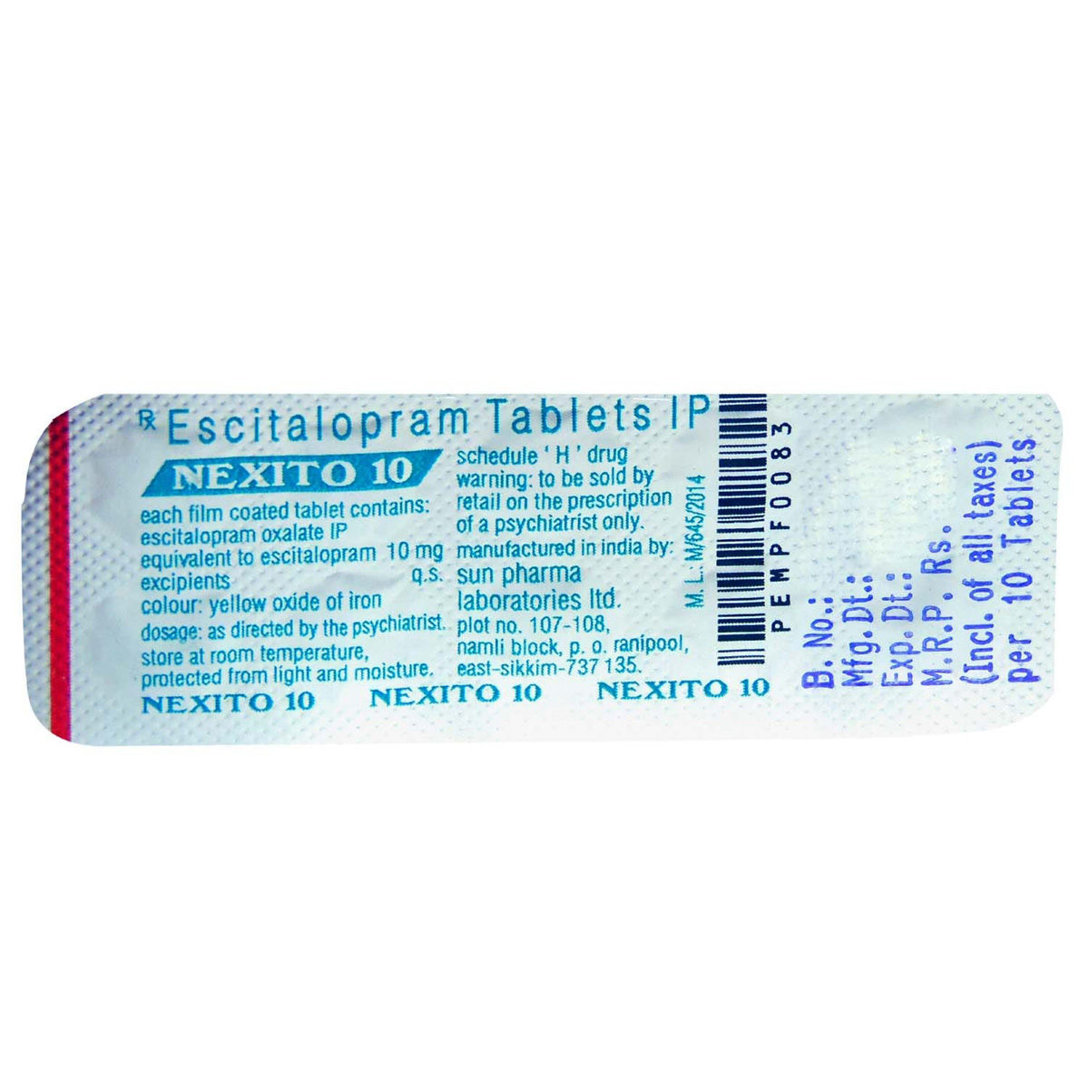 Nexito Tablet | Uses, Side Effects, Price | Apollo Pharmacy