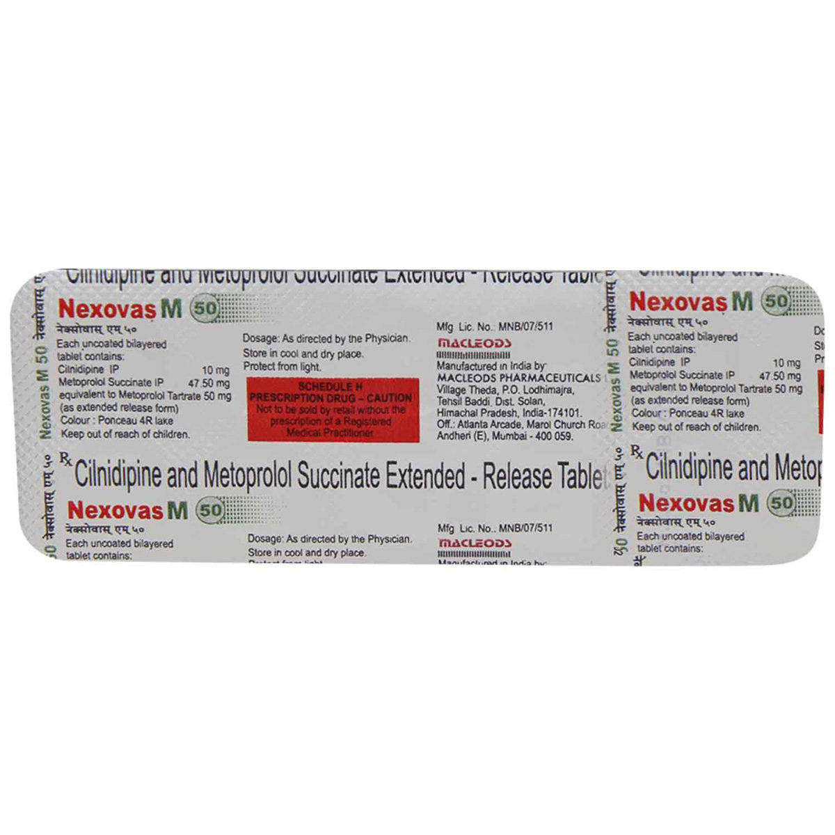 Nexovas M 50 Tablet 10's, Pack of 10 TABLETS Nexovas M 50 Tablet 10's, Pack of 10 TABLETS