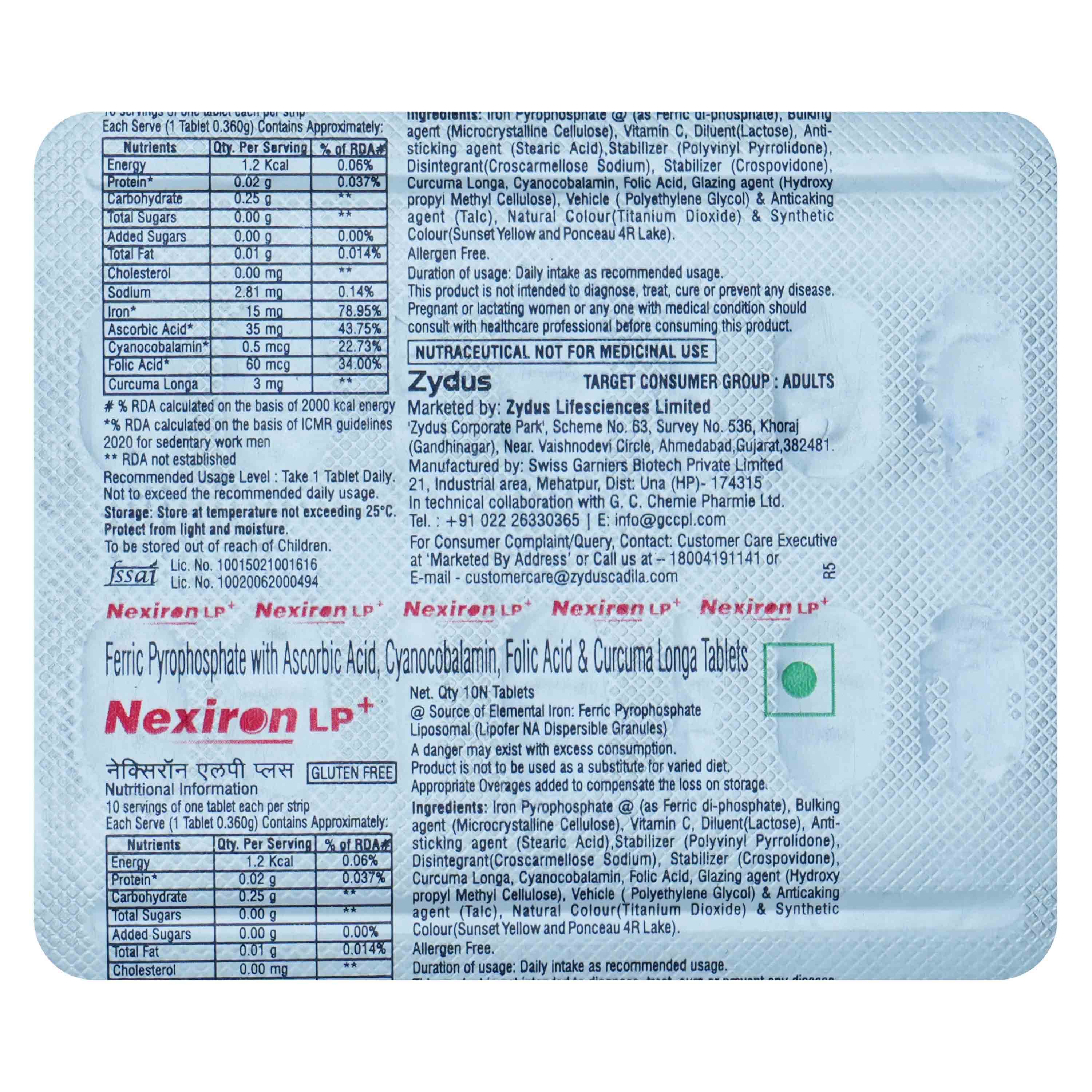 Buy Nexiron LP Plus Tablet 10's Online