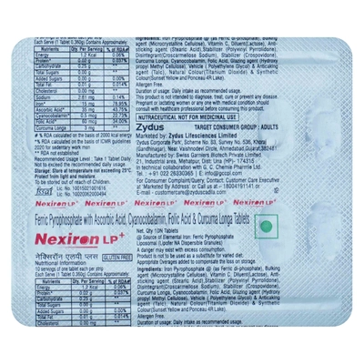 Nexiron LP Plus Tablet 10's, Pack of 10 TABLETS