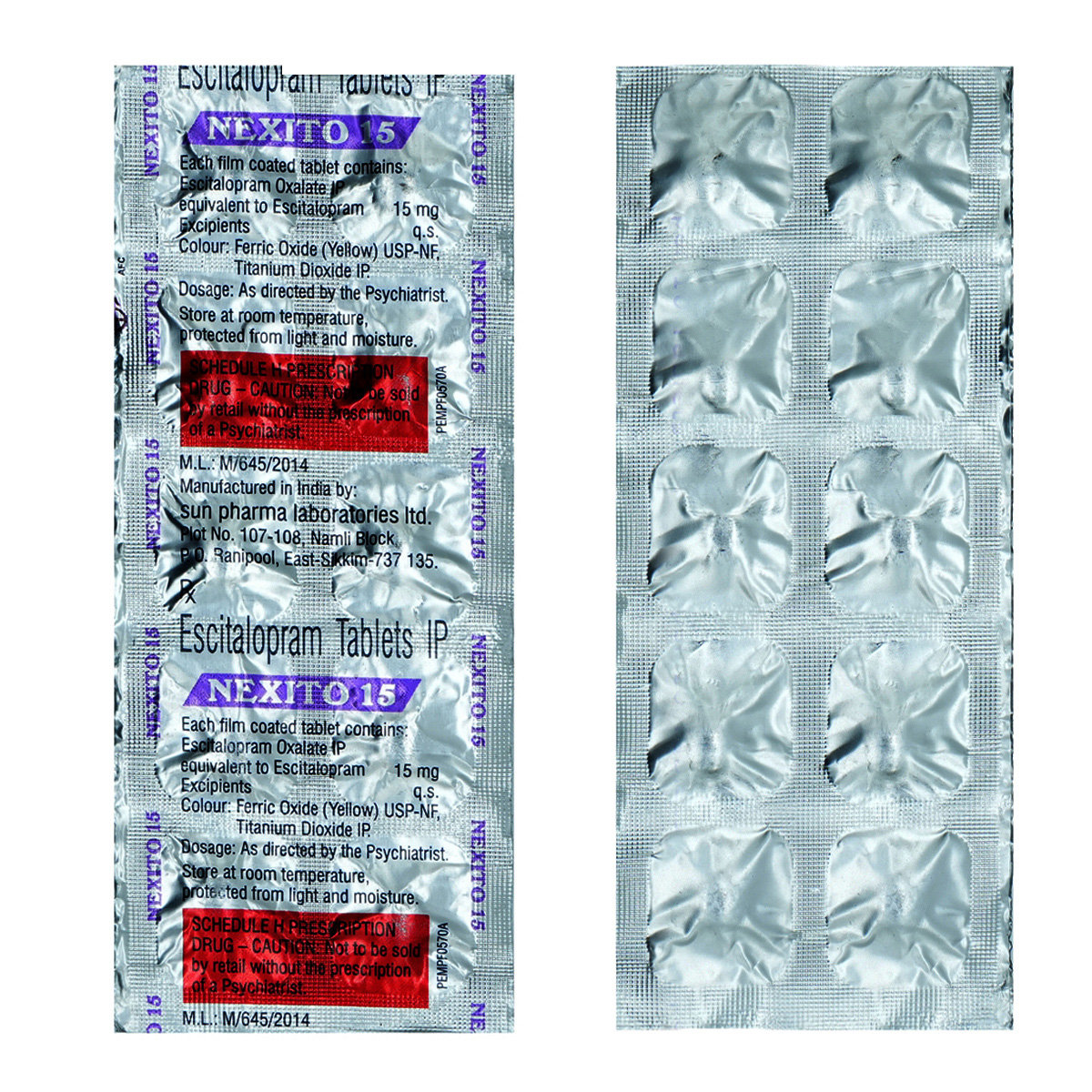 Nexito 15mg Tablet 10's, Pack of 10 TABLETS Nexito 15mg Tablet 10's, Pack of 10 TABLETS