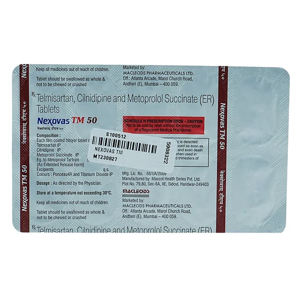 Nexovas TM 50 Tablet 10's, Pack of 10 TABLETS