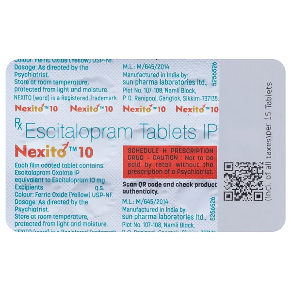 Nexito 10 mg Tablet 15's