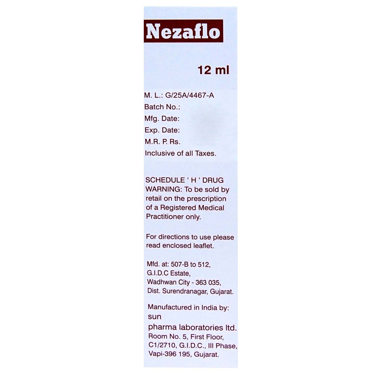 Nezaflo Nasal Spray 12 ml, Pack of 1 NASAL SPRAY Nezaflo Nasal Spray 12 ml, Pack of 1 NASAL SPRAY