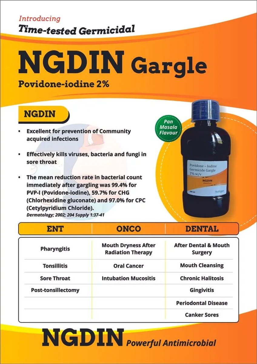 Ngdin 2% Gargle 100 ml, Pack of 1 Gargle Ngdin 2% Gargle 100 ml, Pack of 1 Gargle