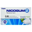 Nicogum 2 mg Freshmint Sugar Free Nicotine Gum 10's