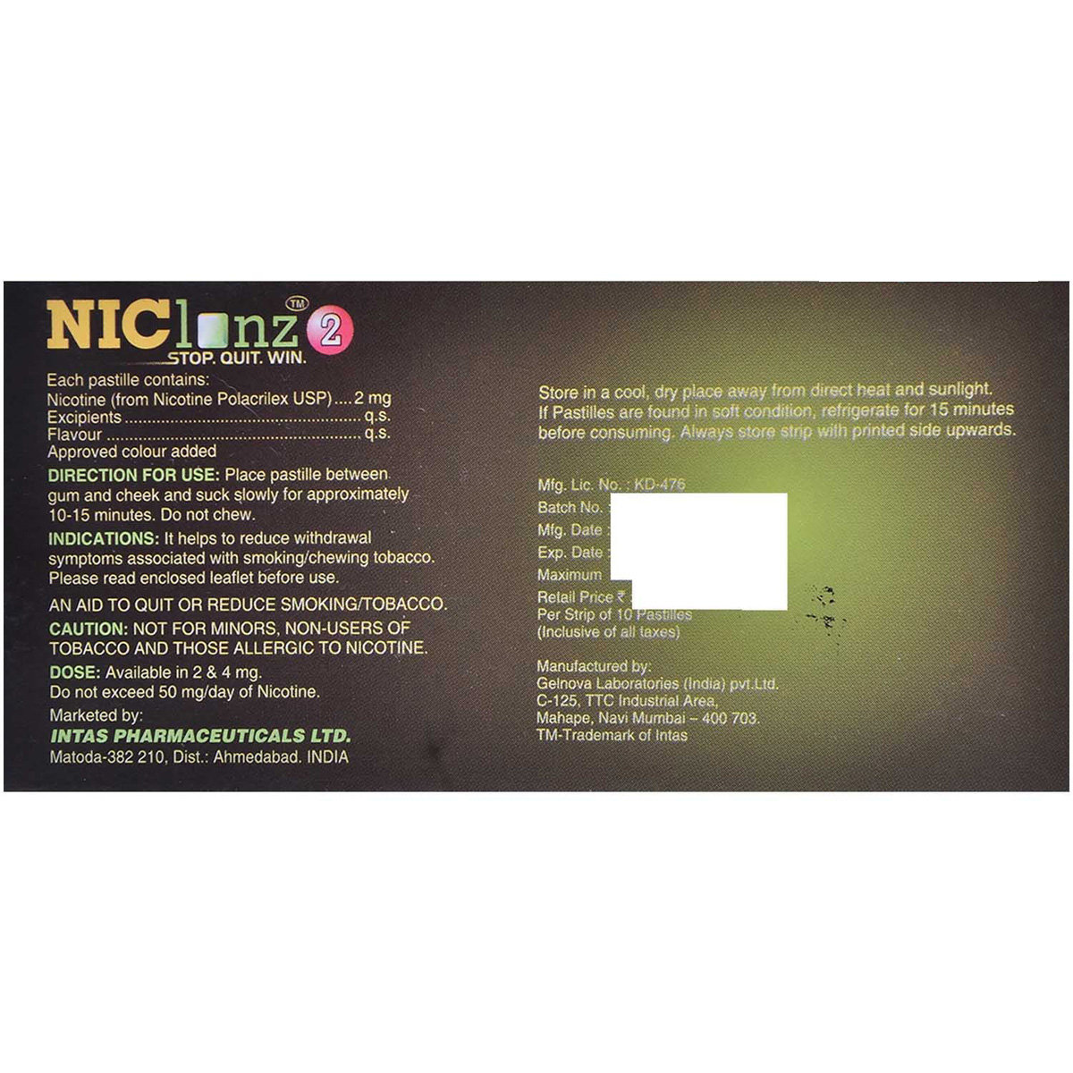 Niclonz 2mg Pastilles 10's, Pack of 10 PASTILLESS Niclonz 2mg Pastilles 10's, Pack of 10 PASTILLESS