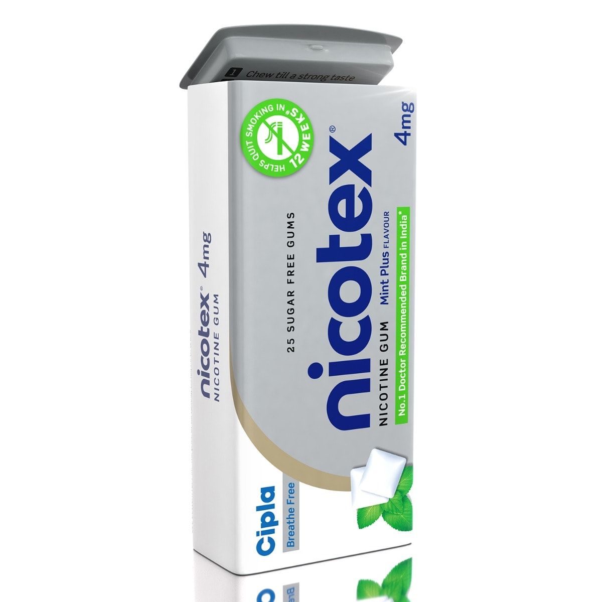 Buy Nicotex 4mg Chewing Gums Mint Plus Sugar Free 25's Online