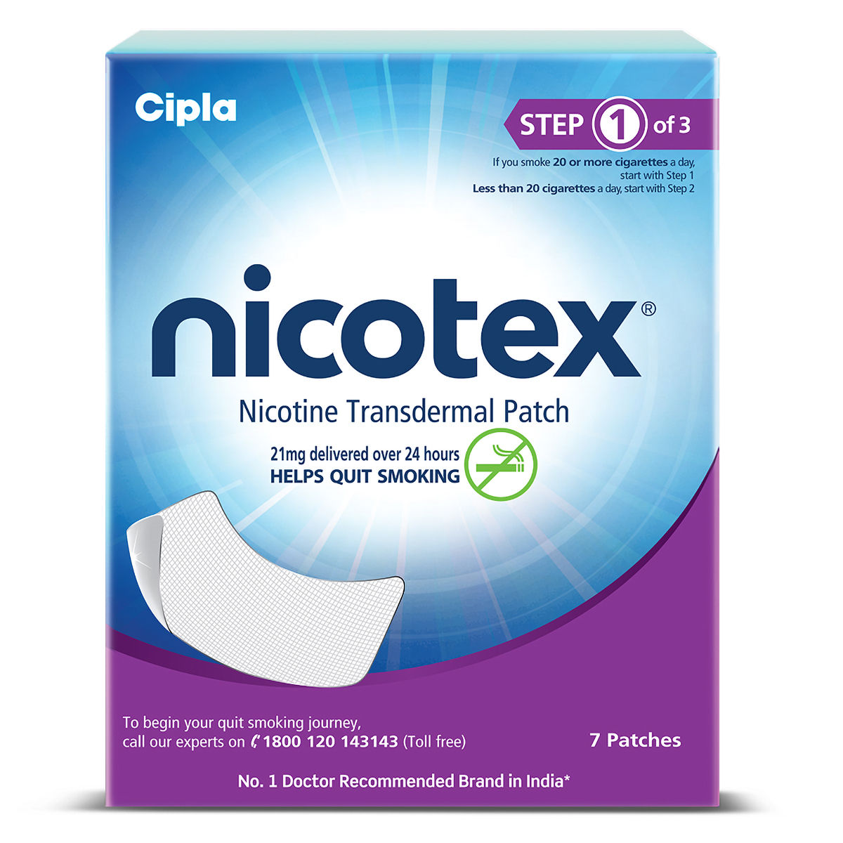 Buy Nicotex 21mg Nicotine Transdermal Patches, 7 Count Online