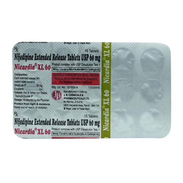 Nicardia XL 60 mg Tablet 15's, Pack of 15 TabletS
